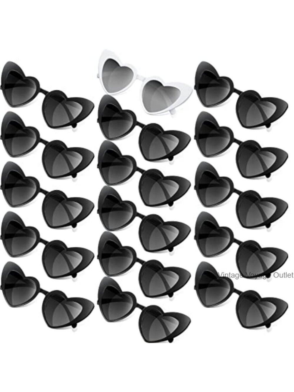 16 Pack Cat Eye Sunglasses Retro Heart Shape for Women Party